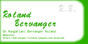 roland bervanger business card